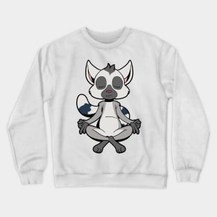 Kawaii lemur meditates with yoga Crewneck Sweatshirt